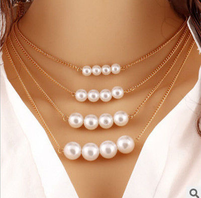womens pearl multi necklace