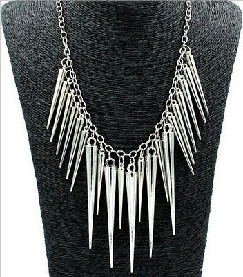 silver ice sickle necklace