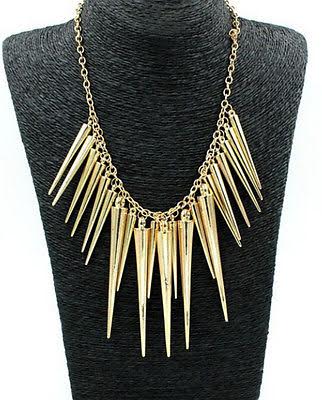 gold ice sickle necklace